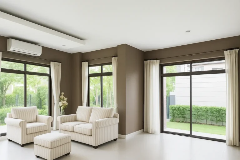 Матові натяжні стелі у сучасному інтер'єрі кімнати з білими стінами