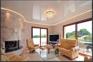 Приклад якісної натяжної стелі у вітальні - як обрати надійного виконавця в Україні